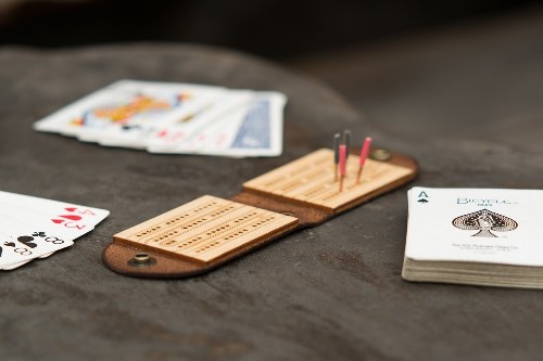 Leather and Birch Travel Criibbage