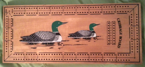 Mid Century Loon Cribbage Board - Very similar design to the Crisloid Co.'s Cribbage board, but has no manufacturers identification. Either someone used Crisloids board design, or Crisloid may have been manufacturing these as a private label item.