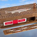 Miter Cribbage Boards - Has built in playing cards, and cribbage peg storage. Dozens of unique designs.